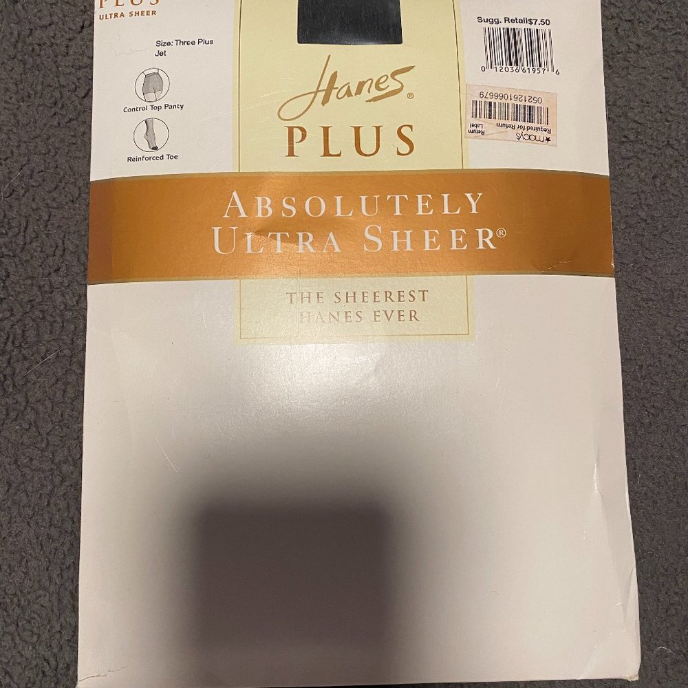 Two pairs of PLUS-size - Sheer Hanes "Silk Reflections" Pantyhose - NWOT